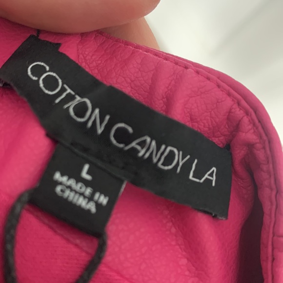 Cotton candy la large faux leather pink dress - Picture 5 of 5